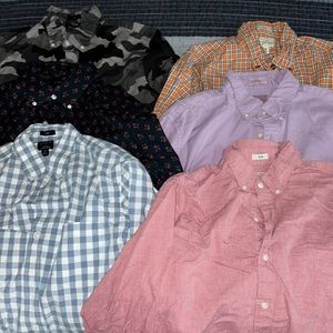 J. Crew Mens Casual Shirts Med Bundle of 6